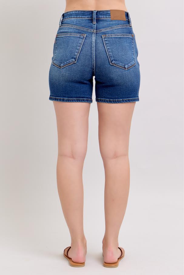 The Cora Denim Shorts - Dark Wash