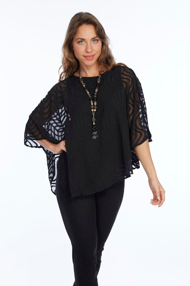 Burnout Swirl Top - Black