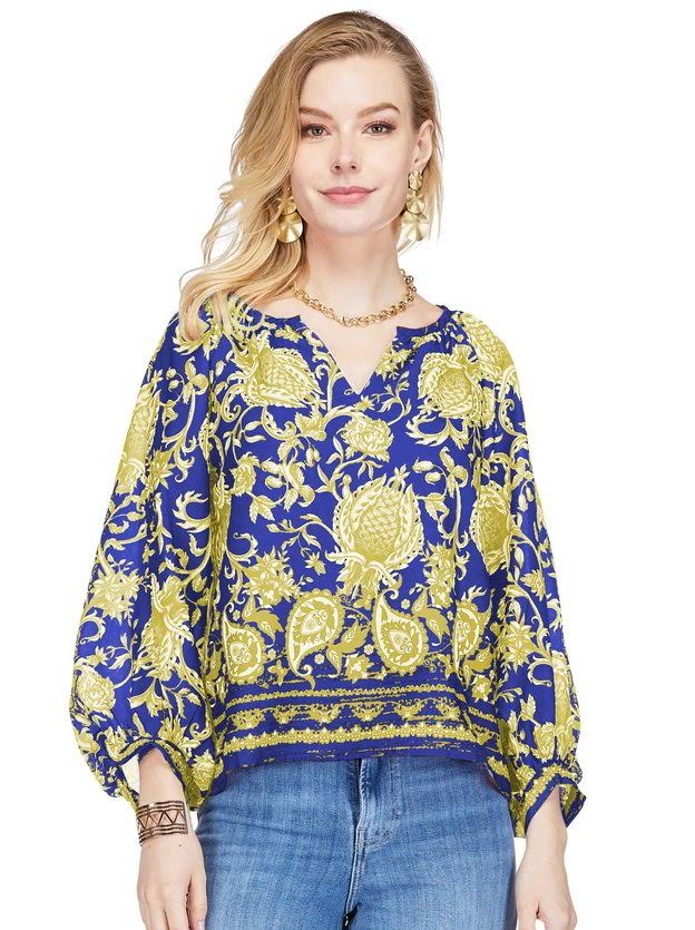 The Josephine Top - Purple Gold Vines