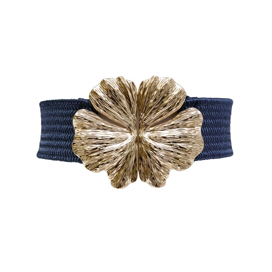 Flower Buckle Belt - Blue