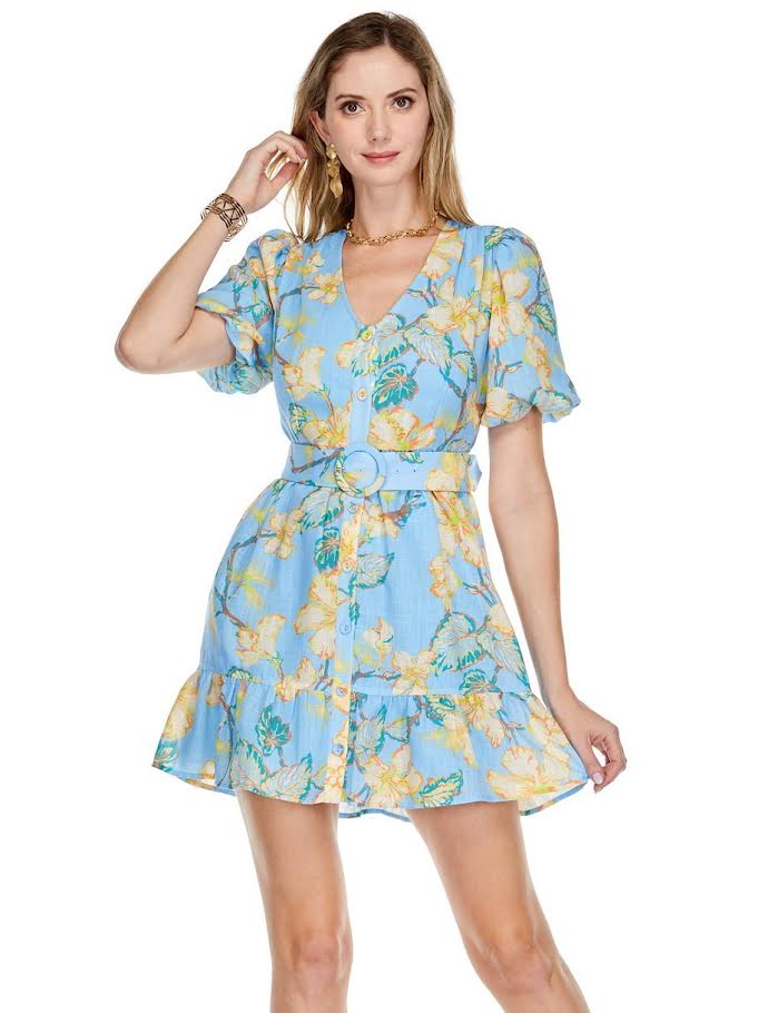 FINAL SALE: Corrine Dress - Golden Lilies