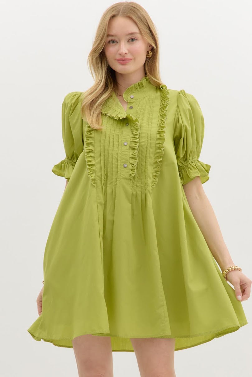 Darling Mini Dress - Chartreuse