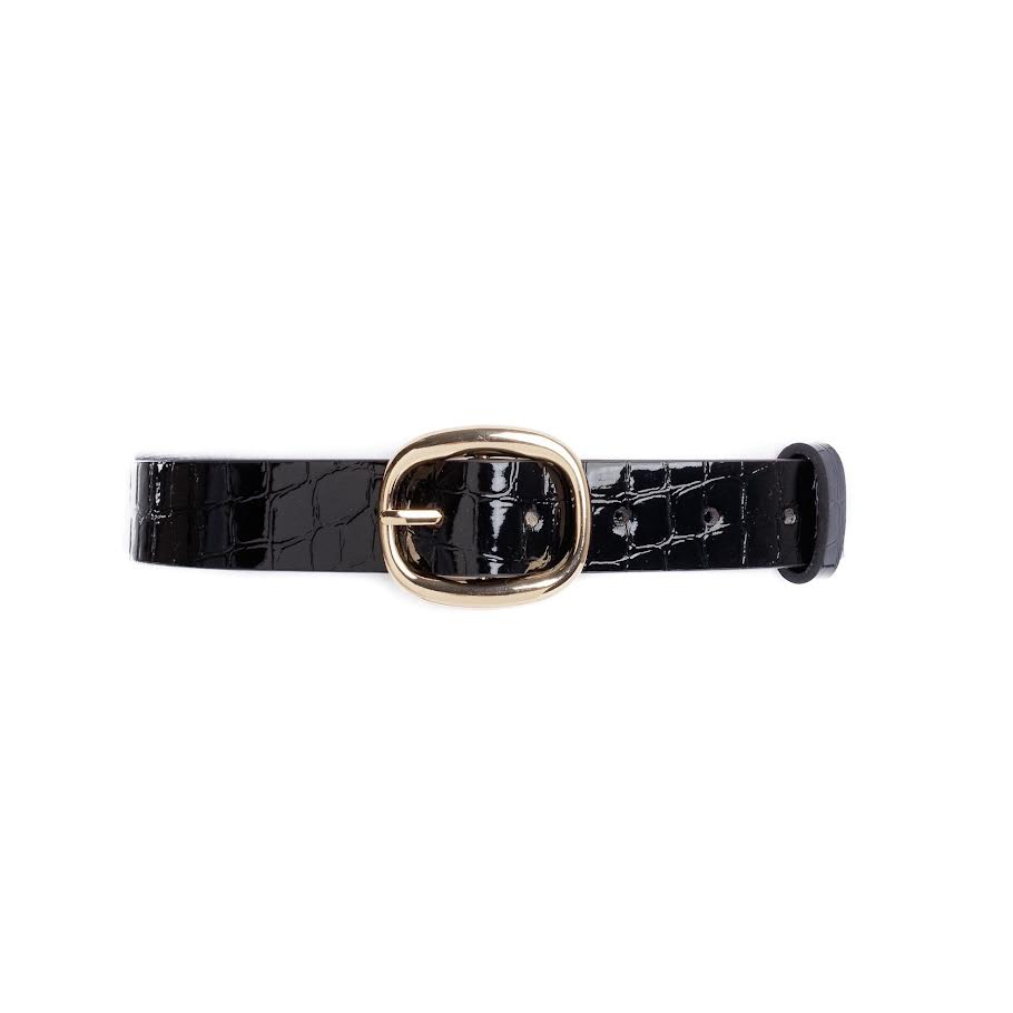 Croc Embossed Belt - Black