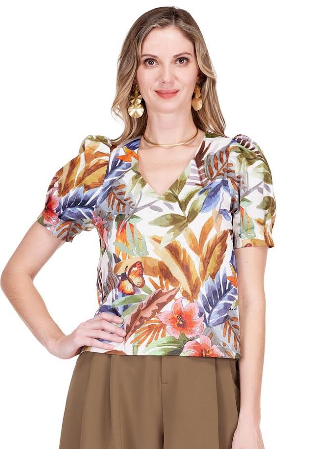 The Miriam Top - Leaf Mosaic