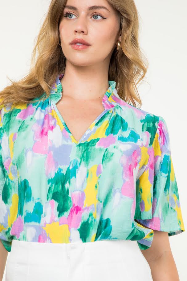 The Adeline Top - Aqua