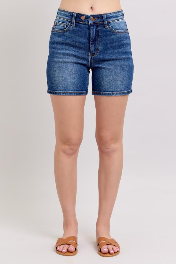 The Cora Denim Shorts - Dark Wash