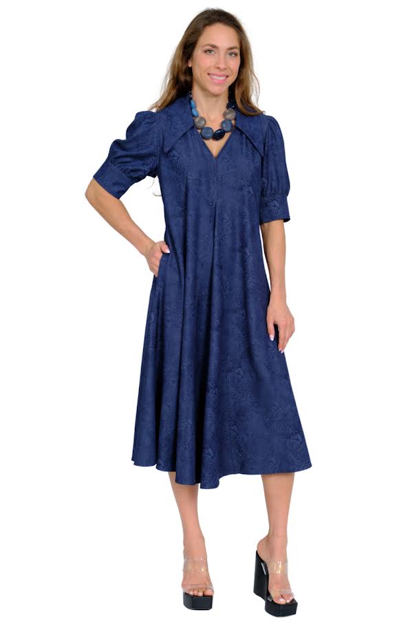 Amber Midi Dress - Navy