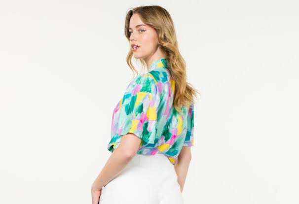 The Adeline Top - Aqua