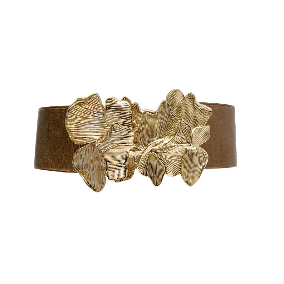 Petal Buckle Belt - Brown