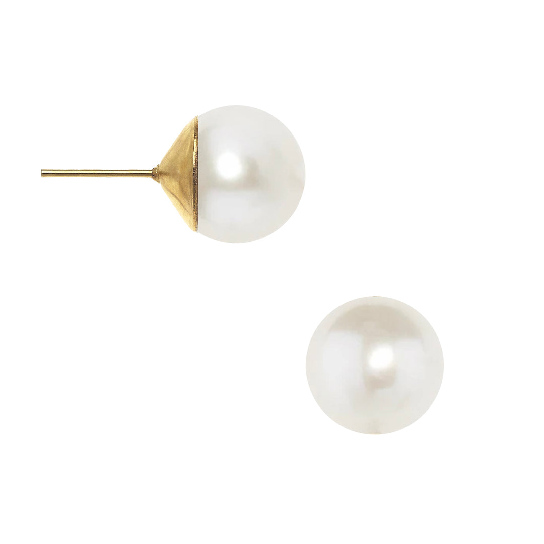 Essential Pearl Stud - Gold