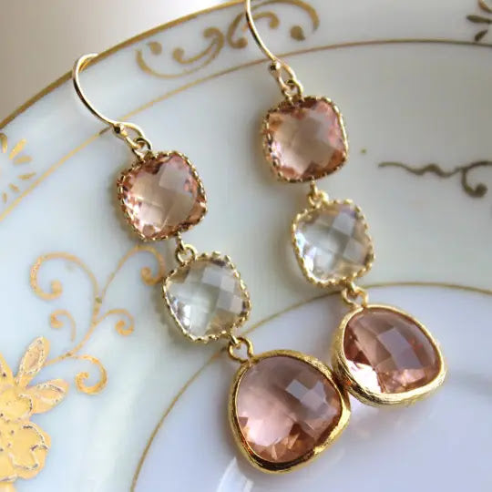 Cute Crystal Earring - Blush Champagne