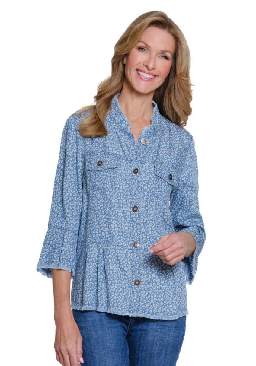 Melanie Jacket - Denim Print