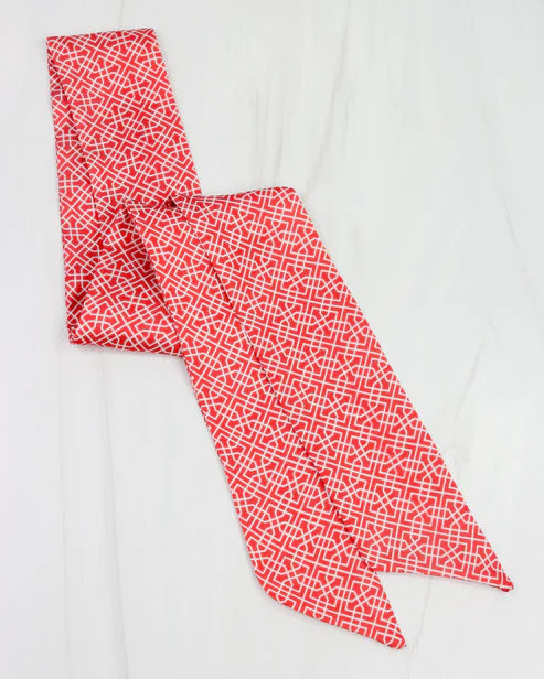 Serafina Scarf - Red White Geo