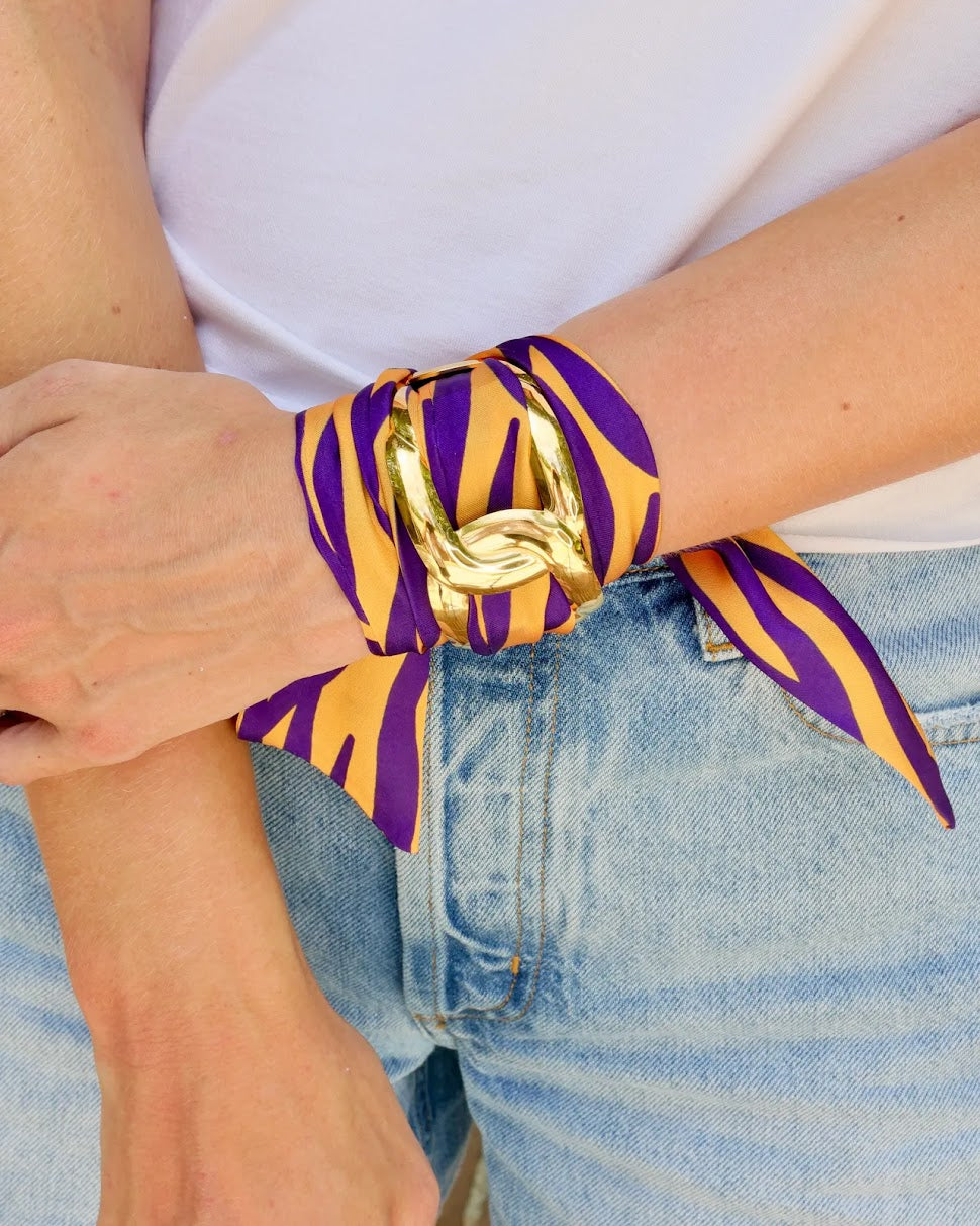 Serafina Scarf Bracelet - Purple Gold