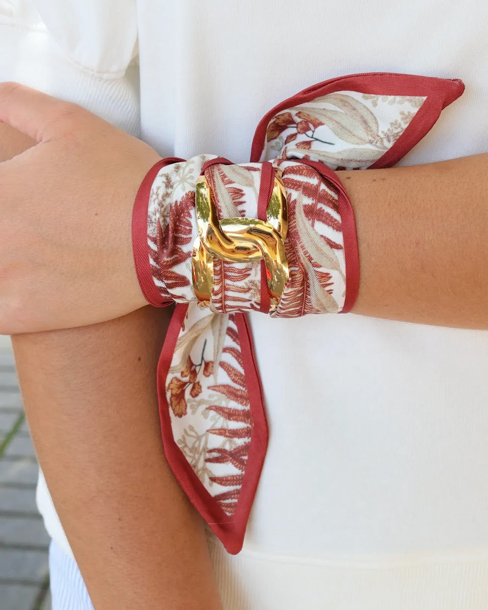 Sedgefield Scarf Bracelet - Rust Beige