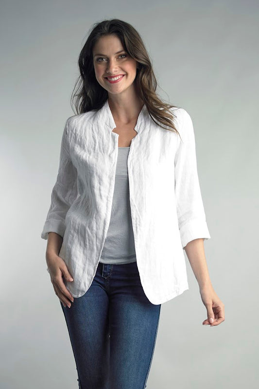 Liza  Linen Jacket - White
