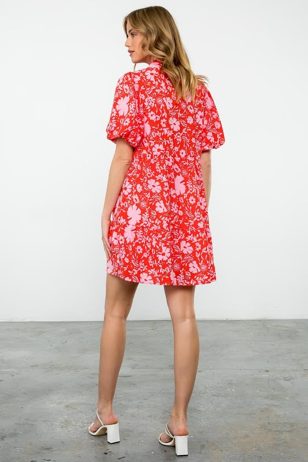 The Frankie Dress - Red Pink