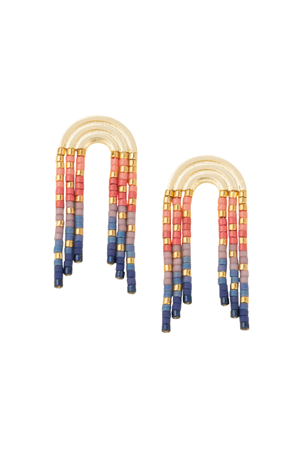 Miyuki Fringe Earring - Multi Gold