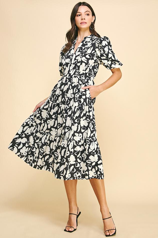 Feminine In Floral - Black Ivory