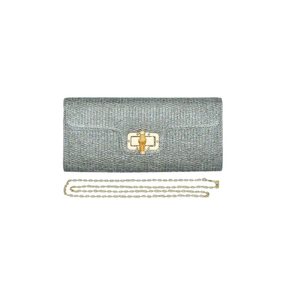 Bamboo Clutch - Pewter