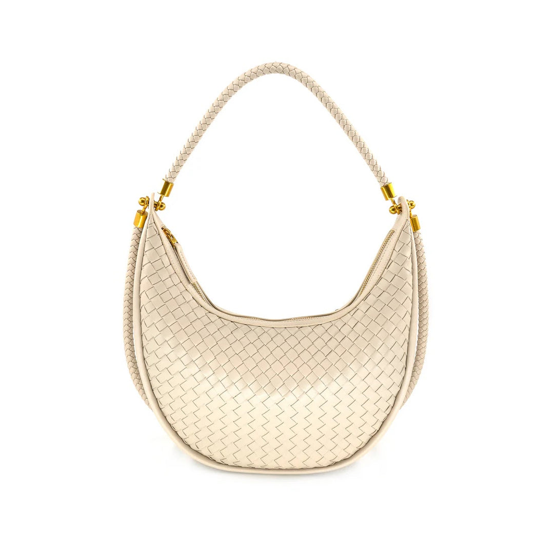Woven Hobo Bag - Beige