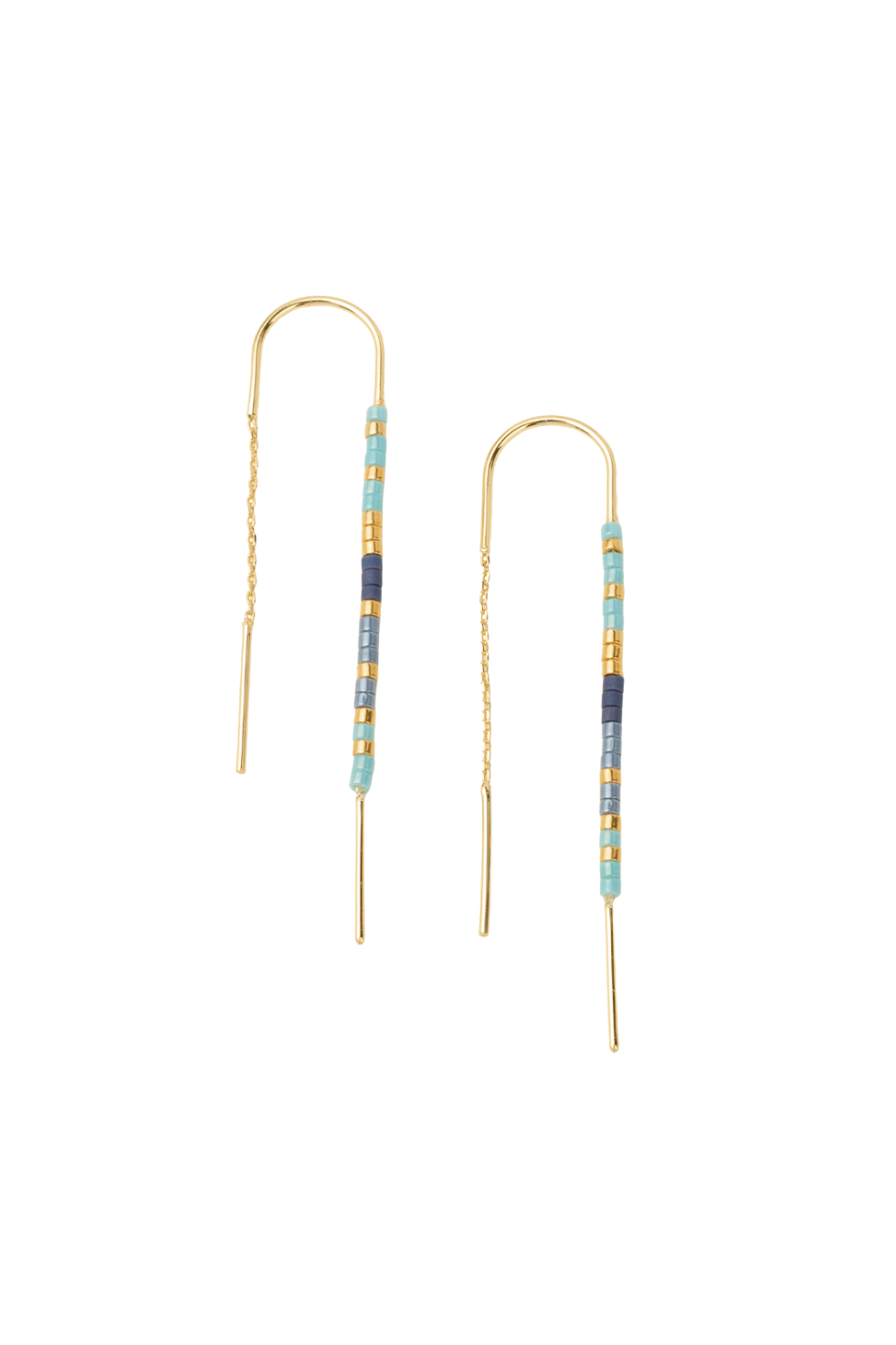 Miyuki Earring - Cobalt Multi Gold