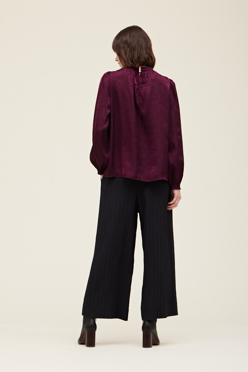 Crackle Me Blouse - Plum Wine