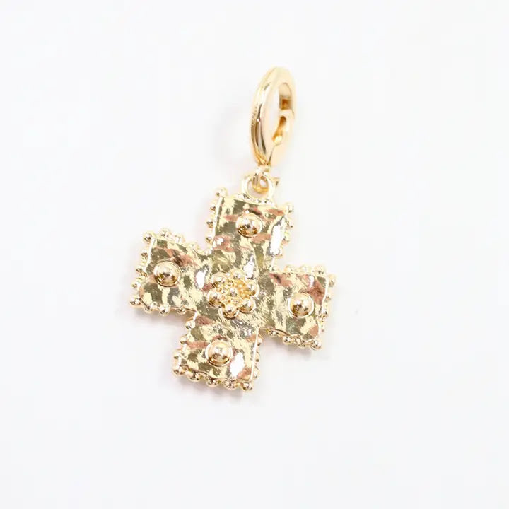 Carol Mini Cross Charm - Gold