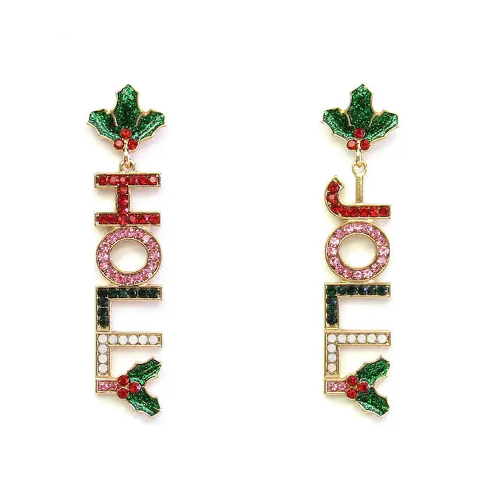 Holly & Jolly Rhinestone Earring - Multi