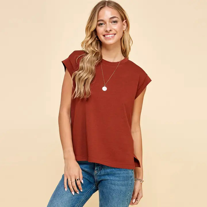 Back To Basics Top - Red Brown