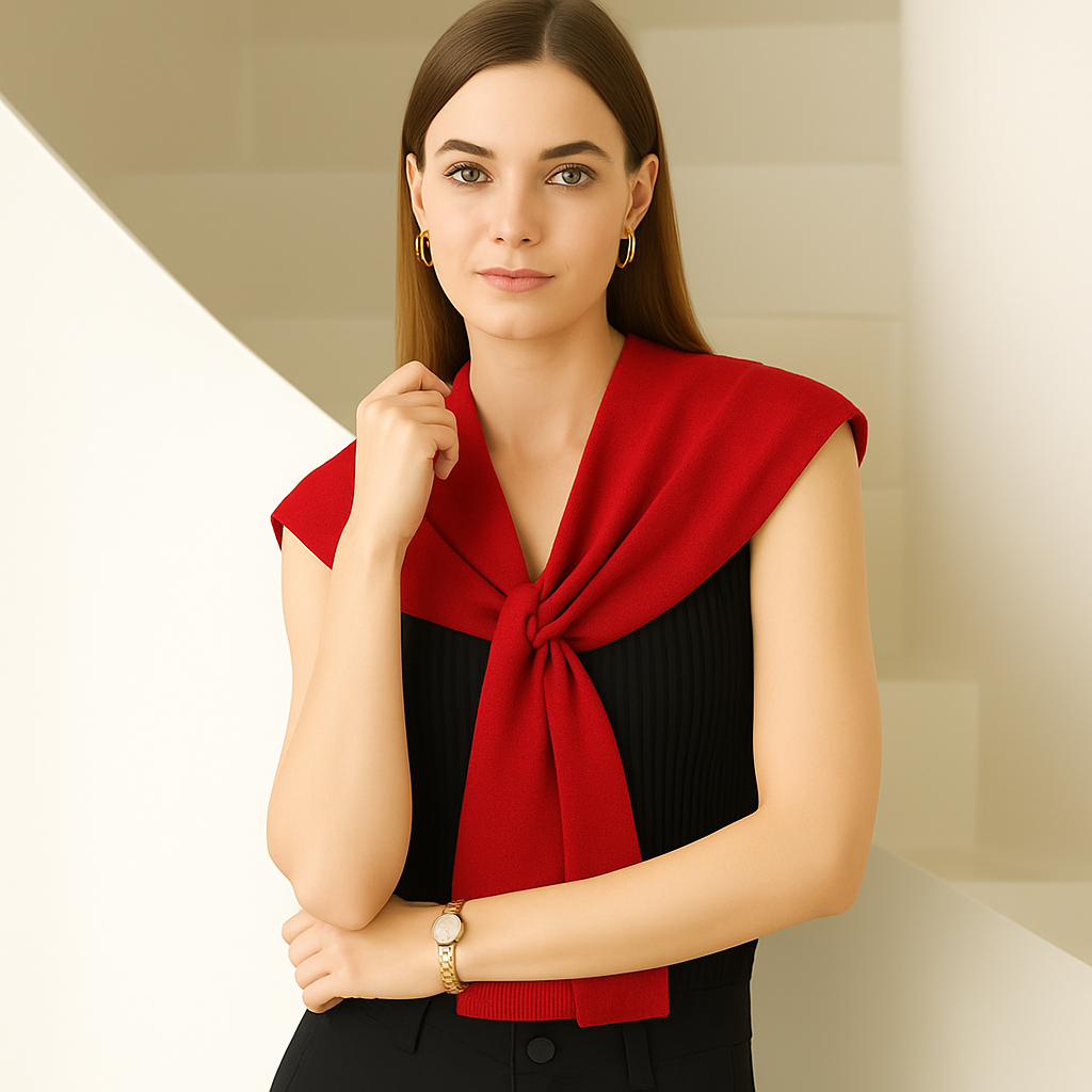 Preppy Mock Sweater - Red