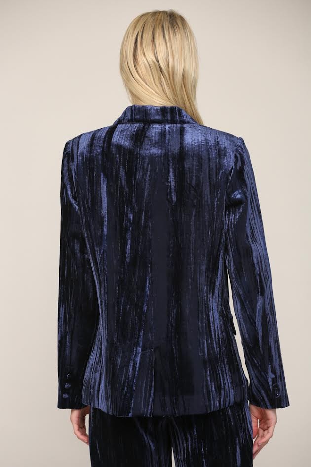 Fabulous In Velvet Blazer - Moonlight Blue