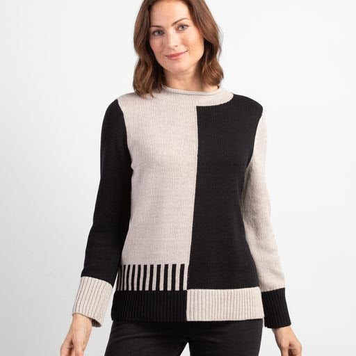 Ying Yang Piano Key Pullover - Putty