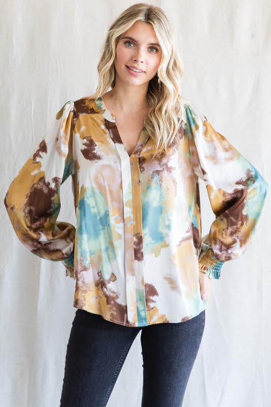 Watercolor Top - Seafoam