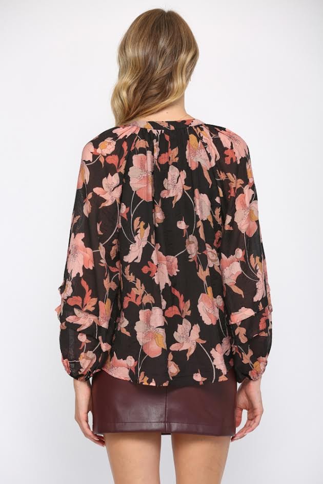 Florally Yours Blouse - Black