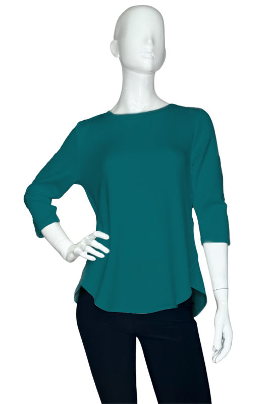 Zofi Crew Neck Hi-Lo Top - Forest