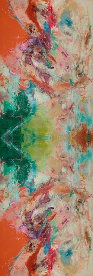 Abstract Rose Scarf - Blue Mauve