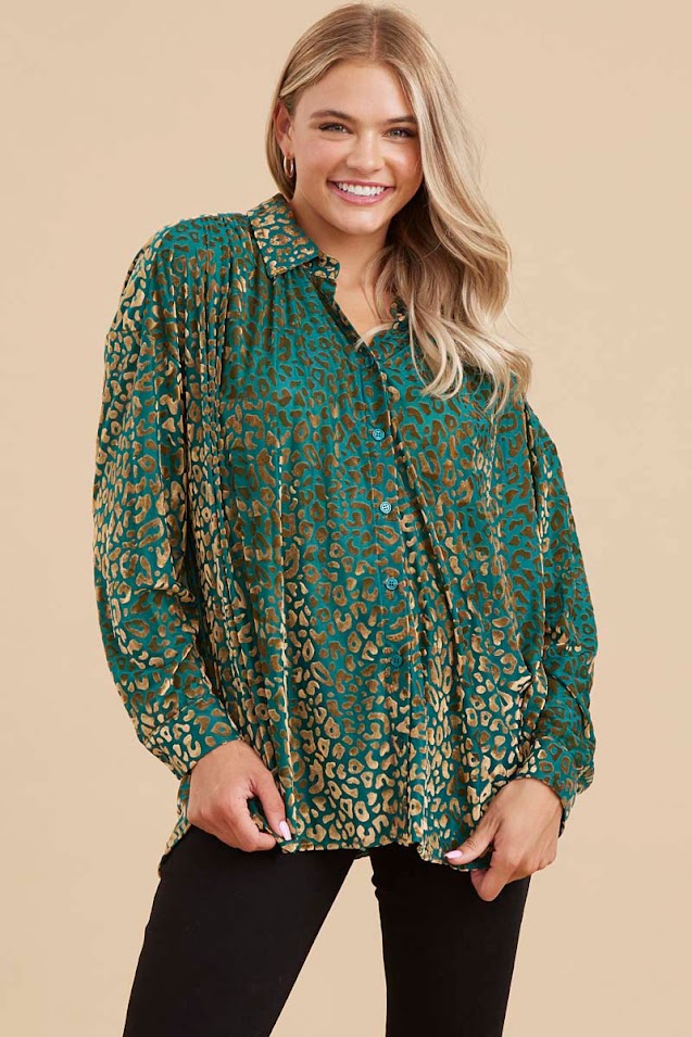 Shimmer Top - Teal
