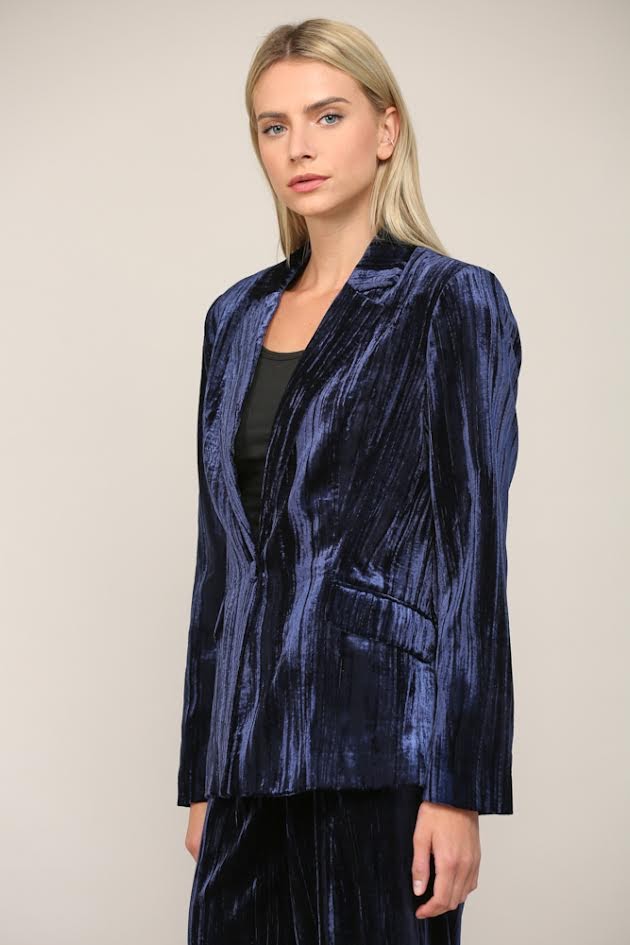 Fabulous In Velvet Blazer - Moonlight Blue