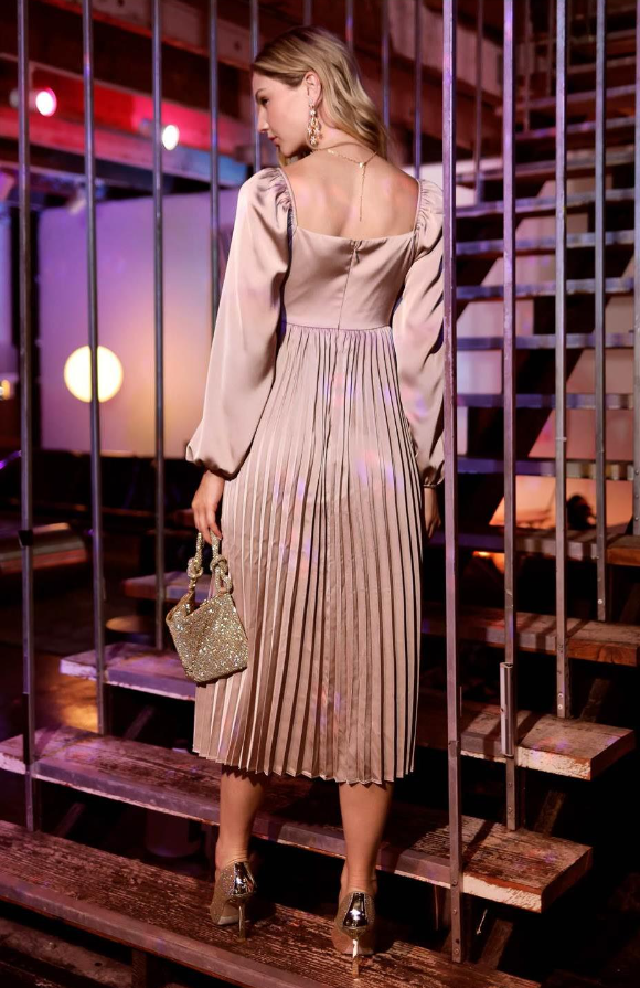 Magnificent In Mocha Midi Dress - Light Mocha