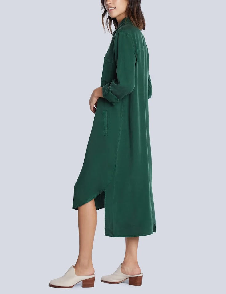 Chill Out Shirt Dress - Rich Green