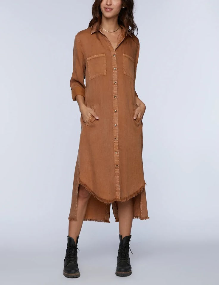 Tie Back Shirtdress - Sand