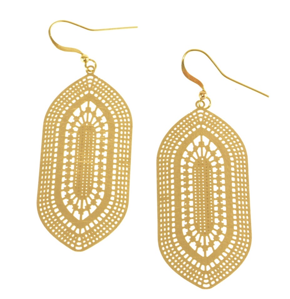 Gut Medallion Earring - Gold