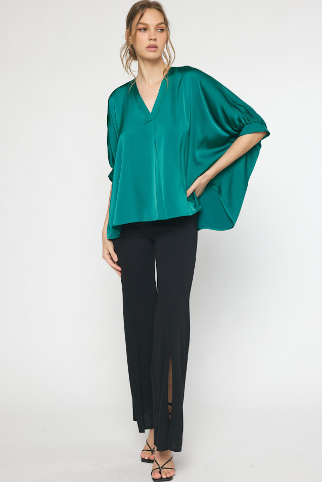 Flowy Top - Hunter Green