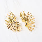 Metal Sunburst Earring - Gold