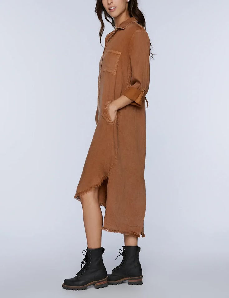 Tie Back Shirtdress - Sand