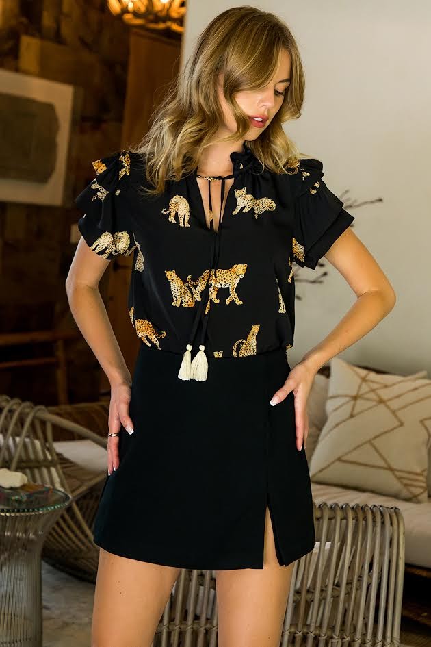 Cats Meow Top - Black