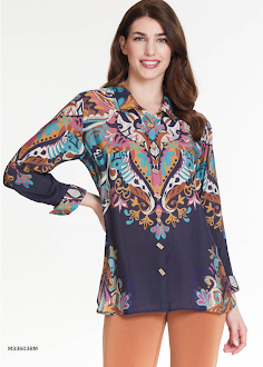 Burnt Paisley - Navy