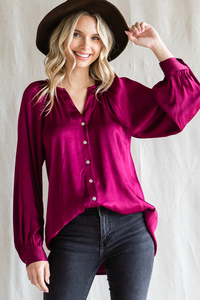 Brilliant In Burgundy Blouse - Burgundy