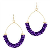 Crushed Crystal Earring - Purple